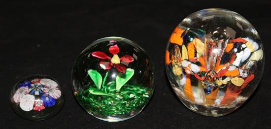 Three paperweights (modern)